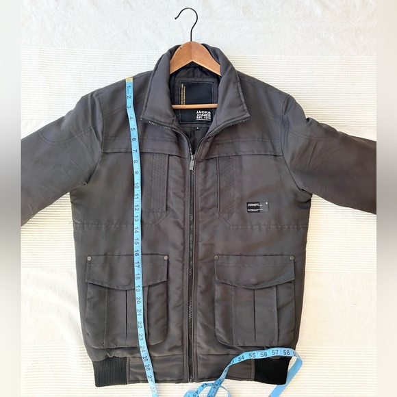 Jack & Jones Mens Cargo Bomber Jacket Full Zip Lightly Quilted - Picture 4 of 12